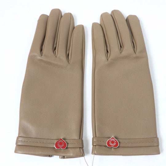 HERMES gloves Main: Lamb leather, Part: 100% silk Etope Dream Love Women 7.5 Used Authentic