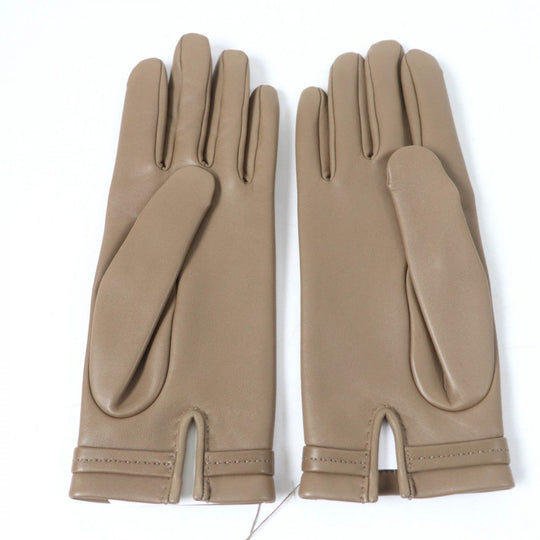 HERMES gloves Main: Lamb leather, Part: 100% silk Etope Dream Love Women 7.5 Used Authentic