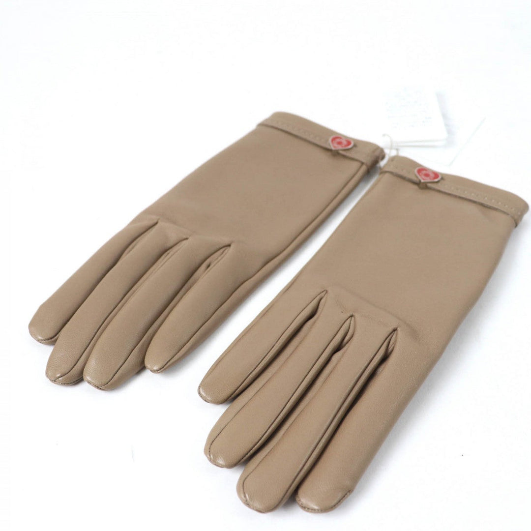 HERMES gloves Main: Lamb leather, Part: 100% silk Etope Dream Love Women 7.5 Used Authentic