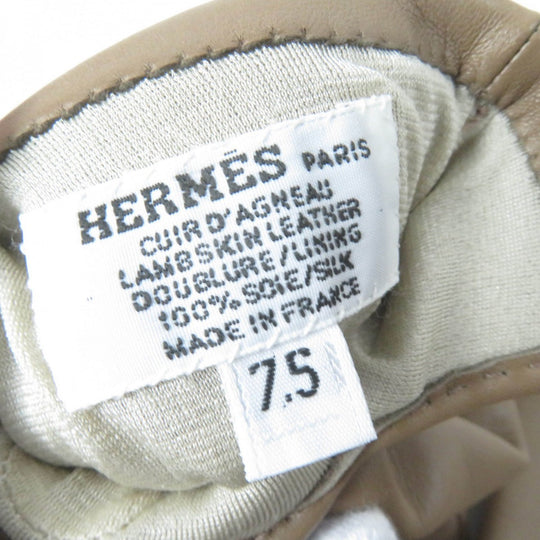 HERMES gloves Main: Lamb leather, Part: 100% silk Etope Dream Love Women 7.5 Used Authentic