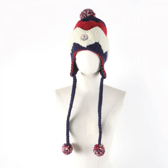 MONCLER Knit cap Main: 100% wool, Lining: 100% polyester, Part: wool multicolor BERRETTO Women Used Authentic