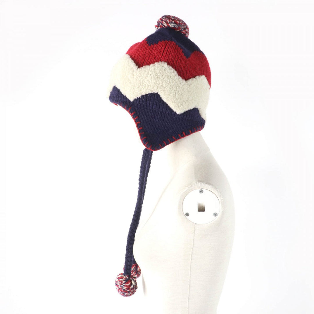 MONCLER Knit cap Main: 100% wool, Lining: 100% polyester, Part: wool multicolor BERRETTO Women Used Authentic