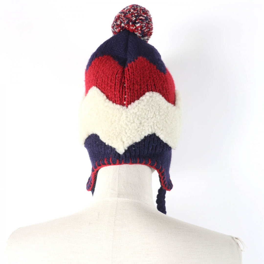 MONCLER Knit cap Main: 100% wool, Lining: 100% polyester, Part: wool multicolor BERRETTO Women Used Authentic