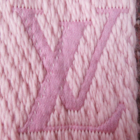 LOUIS VUITTON Scarf M76178 Main: 76% wool, Main: 24% silk Rose valerine Echarpe Logomania Alafori Women Used Authentic