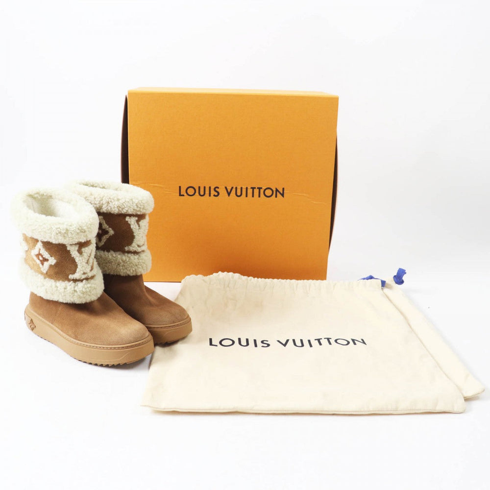 LOUIS VUITTON boots 1A95DS Main: Mouton Brown type Snowdrop Line Women 36 Used Authentic