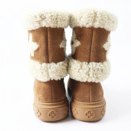 LOUIS VUITTON boots 1A95DS Main: Mouton Brown type Snowdrop Line Women 36 Used Authentic