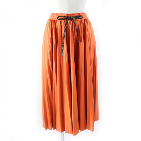 FENDI Pleated skirt FQ7067 Outer material: 53% cotton, Outer material: 44% polyester, Outer material: 3% nylon, Lining: 100% silk Orange Women 40 Used Authentic