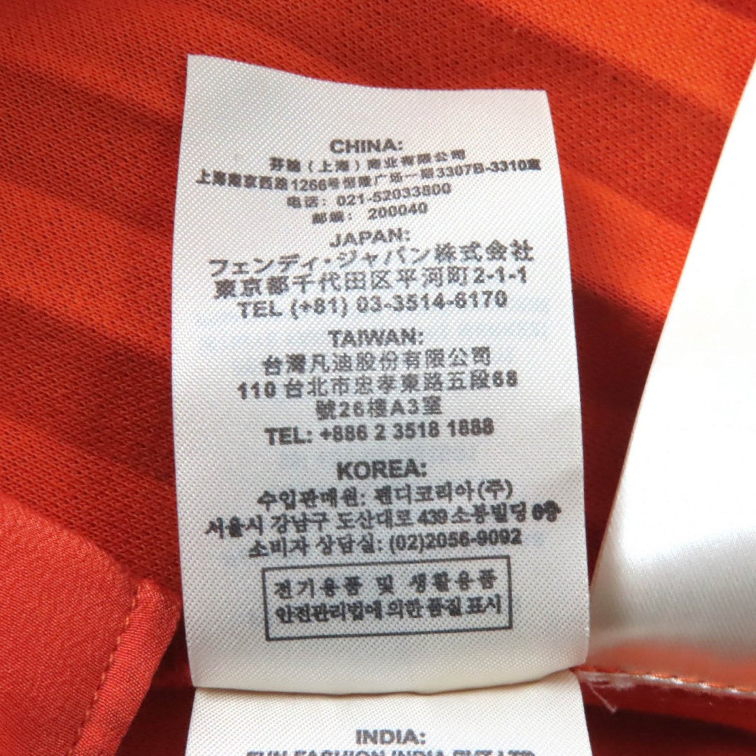 FENDI Pleated skirt FQ7067 Outer material: 53% cotton, Outer material: 44% polyester, Outer material: 3% nylon, Lining: 100% silk Orange Women 40 Used Authentic
