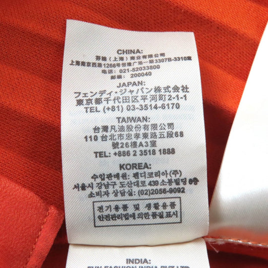 FENDI Pleated skirt FQ7067 Outer material: 53% cotton, Outer material: 44% polyester, Outer material: 3% nylon, Lining: 100% silk Orange Women 40 Used Authentic