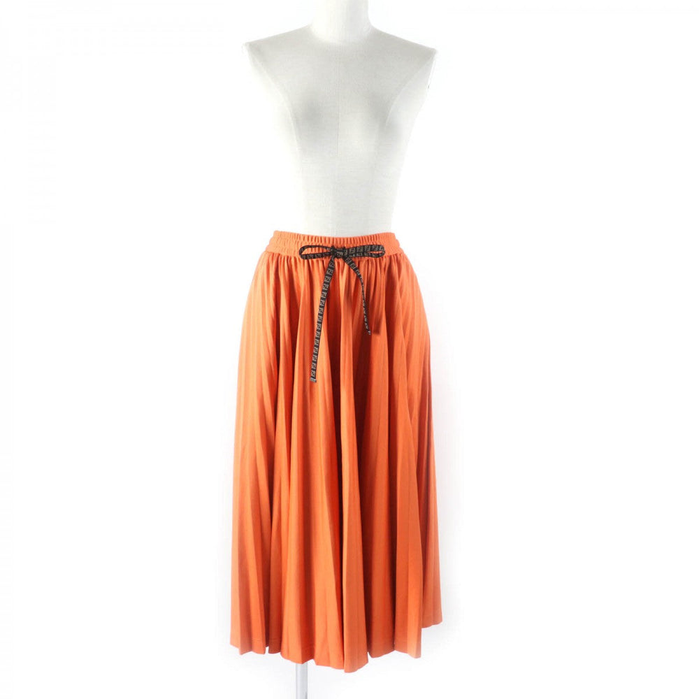 FENDI Pleated skirt FQ7067 Outer material: 53% cotton, Outer material: 44% polyester, Outer material: 3% nylon, Lining: 100% silk Orange Women 40 Used Authentic