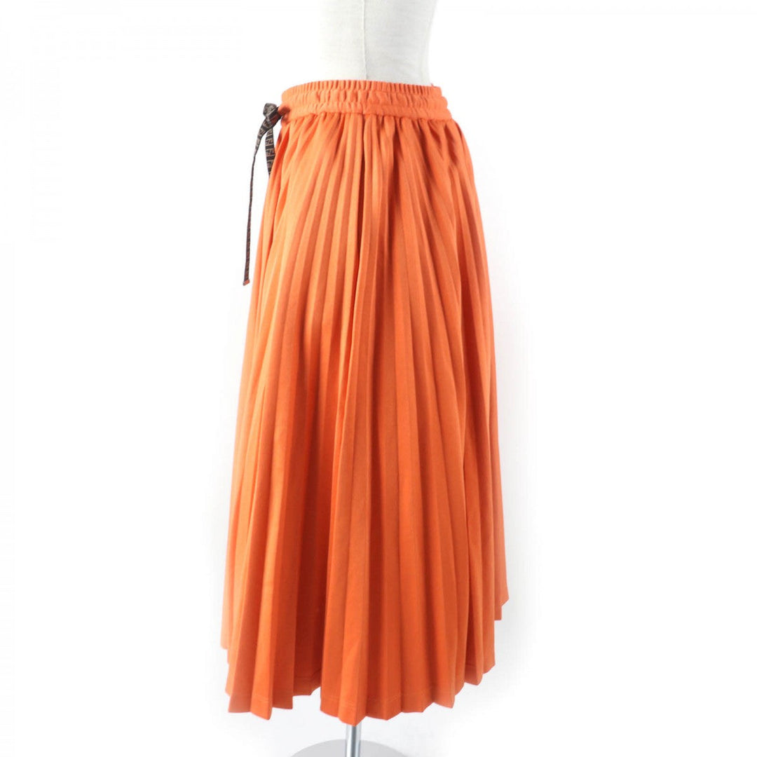 FENDI Pleated skirt FQ7067 Outer material: 53% cotton, Outer material: 44% polyester, Outer material: 3% nylon, Lining: 100% silk Orange Women 40 Used Authentic