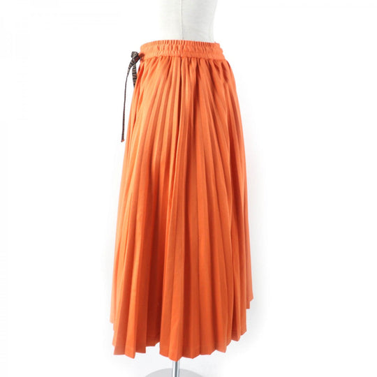 FENDI Pleated skirt FQ7067 Outer material: 53% cotton, Outer material: 44% polyester, Outer material: 3% nylon, Lining: 100% silk Orange Women 40 Used Authentic