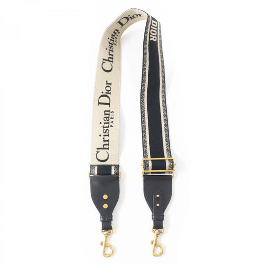 Christian Dior Shoulder strap S8558CTZQ Main: Canvas, Part: Leather Black beige Embroidery Women Used Authentic