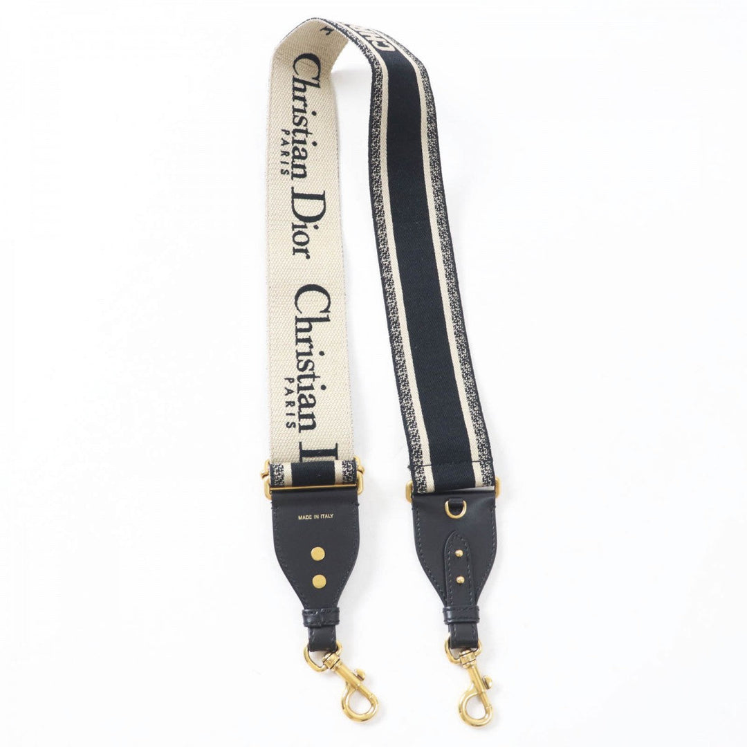 Christian Dior Shoulder strap S8558CTZQ Main: Canvas, Part: Leather Black beige Embroidery Women Used Authentic