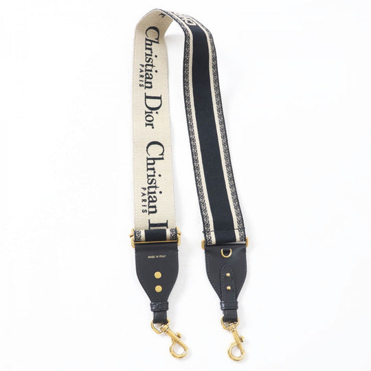 Christian Dior Shoulder strap S8558CTZQ Main: Canvas, Part: Leather Black beige Embroidery Women Used Authentic