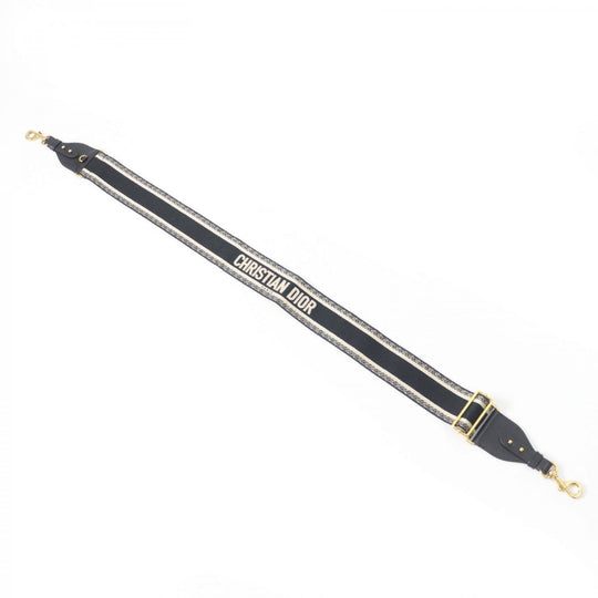 Christian Dior Shoulder strap S8558CTZQ Main: Canvas, Part: Leather Black beige Embroidery Women Used Authentic
