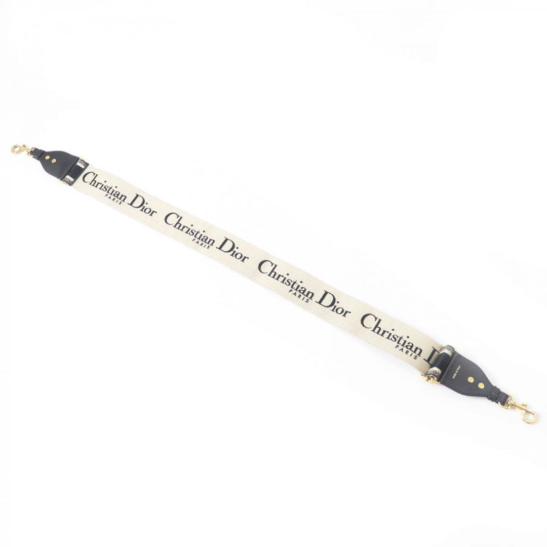 Christian Dior Shoulder strap S8558CTZQ Main: Canvas, Part: Leather Black beige Embroidery Women Used Authentic