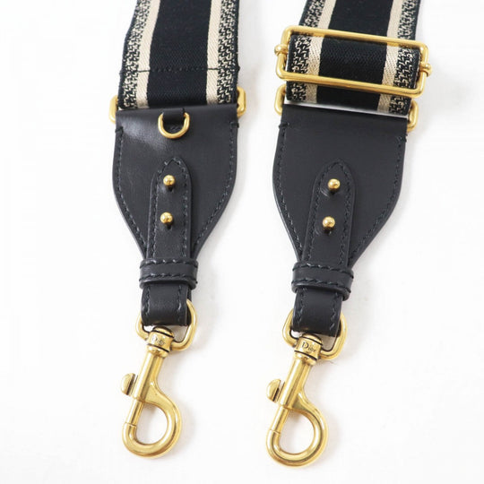 Christian Dior Shoulder strap S8558CTZQ Main: Canvas, Part: Leather Black beige Embroidery Women Used Authentic
