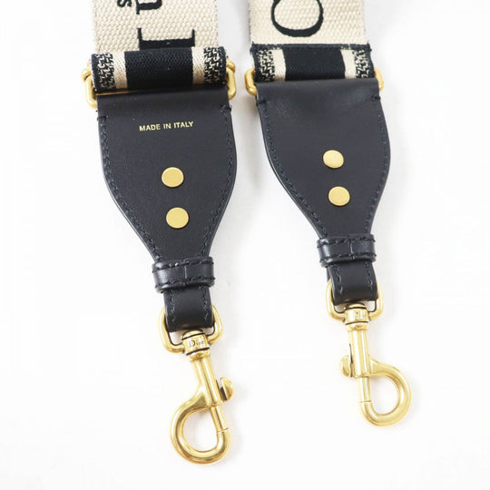 Christian Dior Shoulder strap S8558CTZQ Main: Canvas, Part: Leather Black beige Embroidery Women Used Authentic