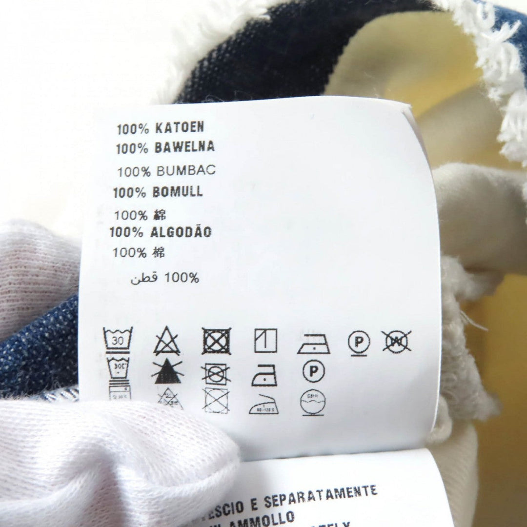 PRADA Cut GFT012 Main: 100% cotton White Indigo Women 36 Used Authentic