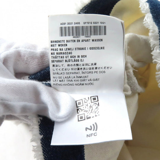 PRADA Cut GFT012 Main: 100% cotton White Indigo Women 36 Used Authentic