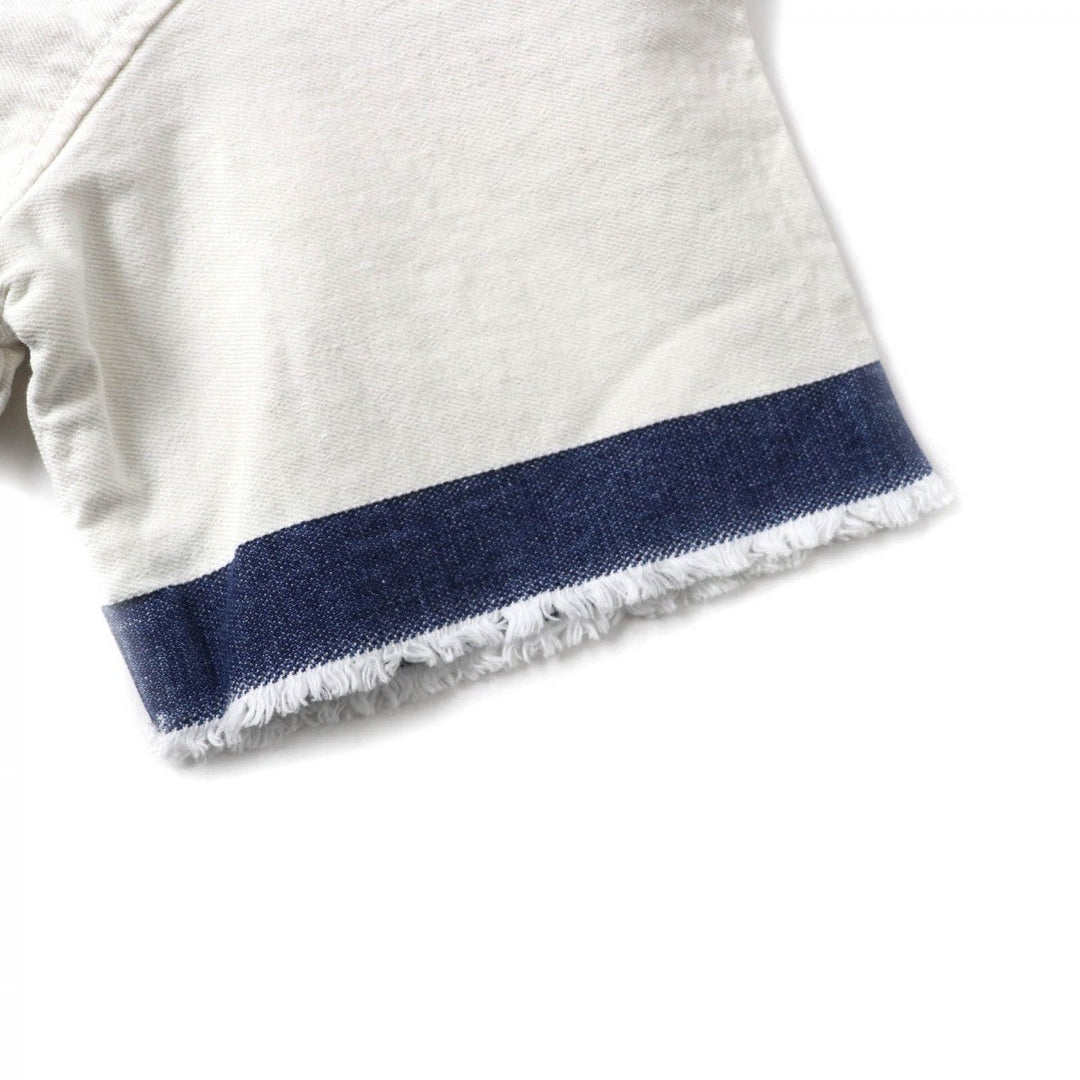 PRADA Cut GFT012 Main: 100% cotton White Indigo Women 36 Used Authentic