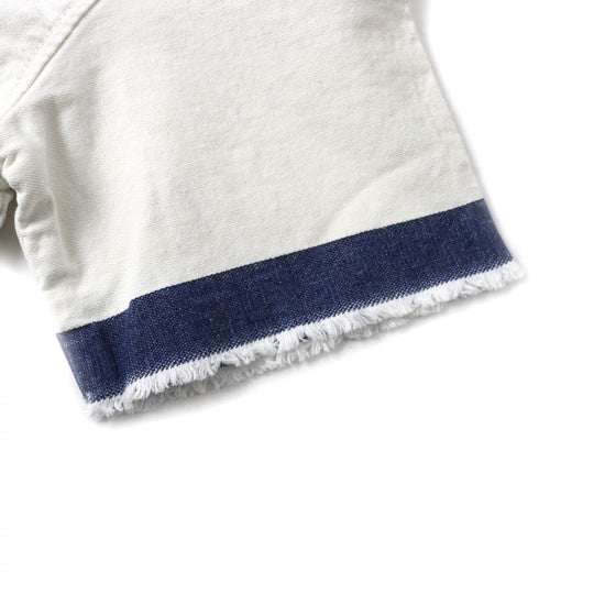 PRADA Cut GFT012 Main: 100% cotton White Indigo Women 36 Used Authentic