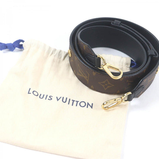 LOUIS VUITTON Shoulder strap J02465 Monogram canvas Brown black mens Used Authentic