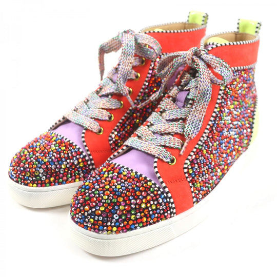 Christian Louboutin High cut sneakers 1160174 Main: suede leather, Main: patent leather, Main: rhinestone Multi mens 40 Used Authentic