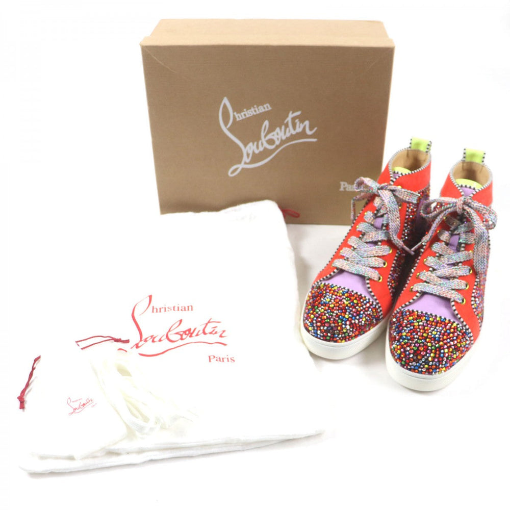 Christian Louboutin High cut sneakers 1160174 Main: suede leather, Main: patent leather, Main: rhinestone Multi mens 40 Used Authentic