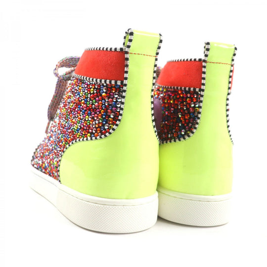 Christian Louboutin High cut sneakers 1160174 Main: suede leather, Main: patent leather, Main: rhinestone Multi mens 40 Used Authentic