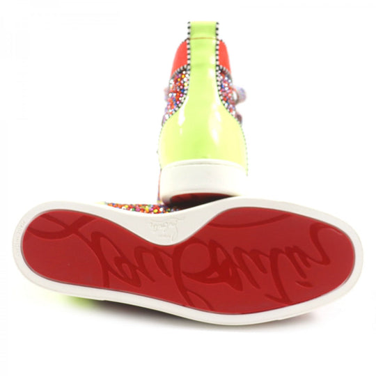 Christian Louboutin High cut sneakers 1160174 Main: suede leather, Main: patent leather, Main: rhinestone Multi mens 40 Used Authentic