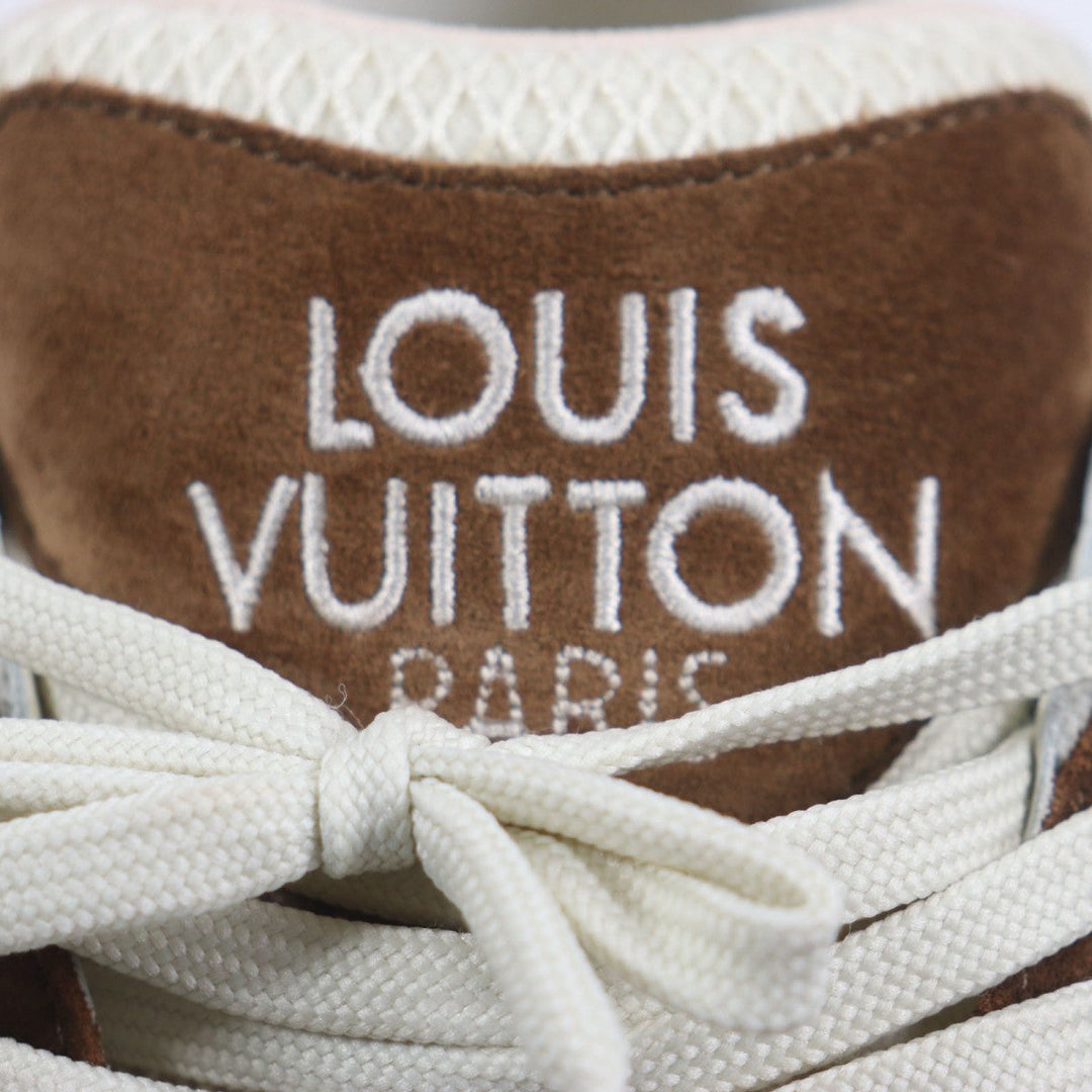 LOUIS VUITTON sneakers 1ACVEF Main: suede leather, Main: leather Brown beige Runaway line mens 8 Used Authentic