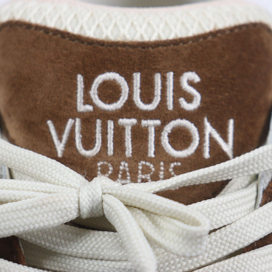 LOUIS VUITTON sneakers 1ACVEF Main: suede leather, Main: leather Brown beige Runaway line mens 8 Used Authentic