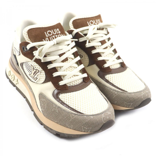 LOUIS VUITTON sneakers 1ACVEF Main: suede leather, Main: leather Brown beige Runaway line mens 8 Used Authentic