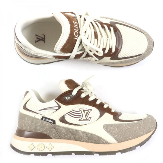 LOUIS VUITTON sneakers 1ACVEF Main: suede leather, Main: leather Brown beige Runaway line mens 8 Used Authentic