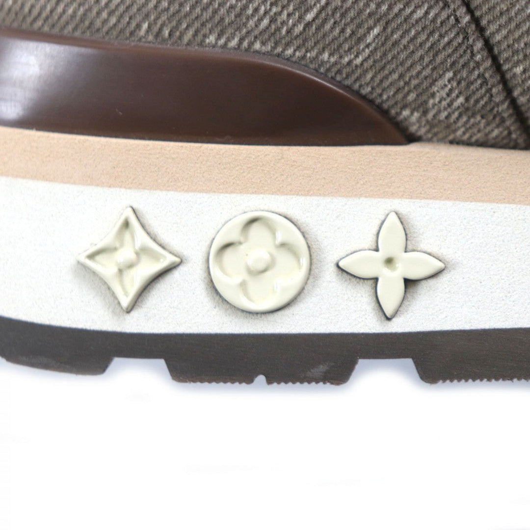 LOUIS VUITTON sneakers 1ACVEF Main: suede leather, Main: leather Brown beige Runaway line mens 8 Used Authentic