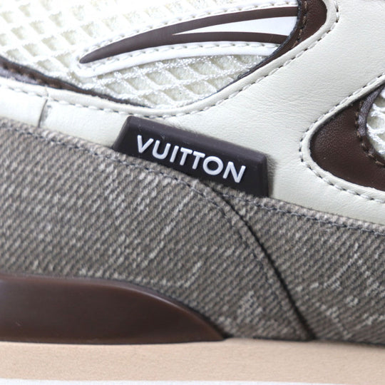 LOUIS VUITTON sneakers 1ACVEF Main: suede leather, Main: leather Brown beige Runaway line mens 8 Used Authentic
