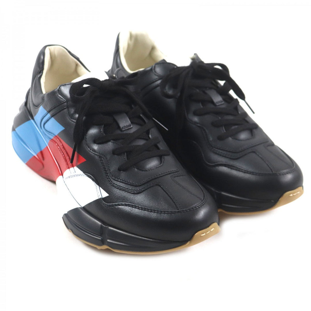 GUCCI sneakers 523535 leather black Rhyton 8
