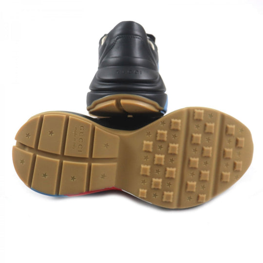 GUCCI sneakers 523535 leather black Rhyton 8
