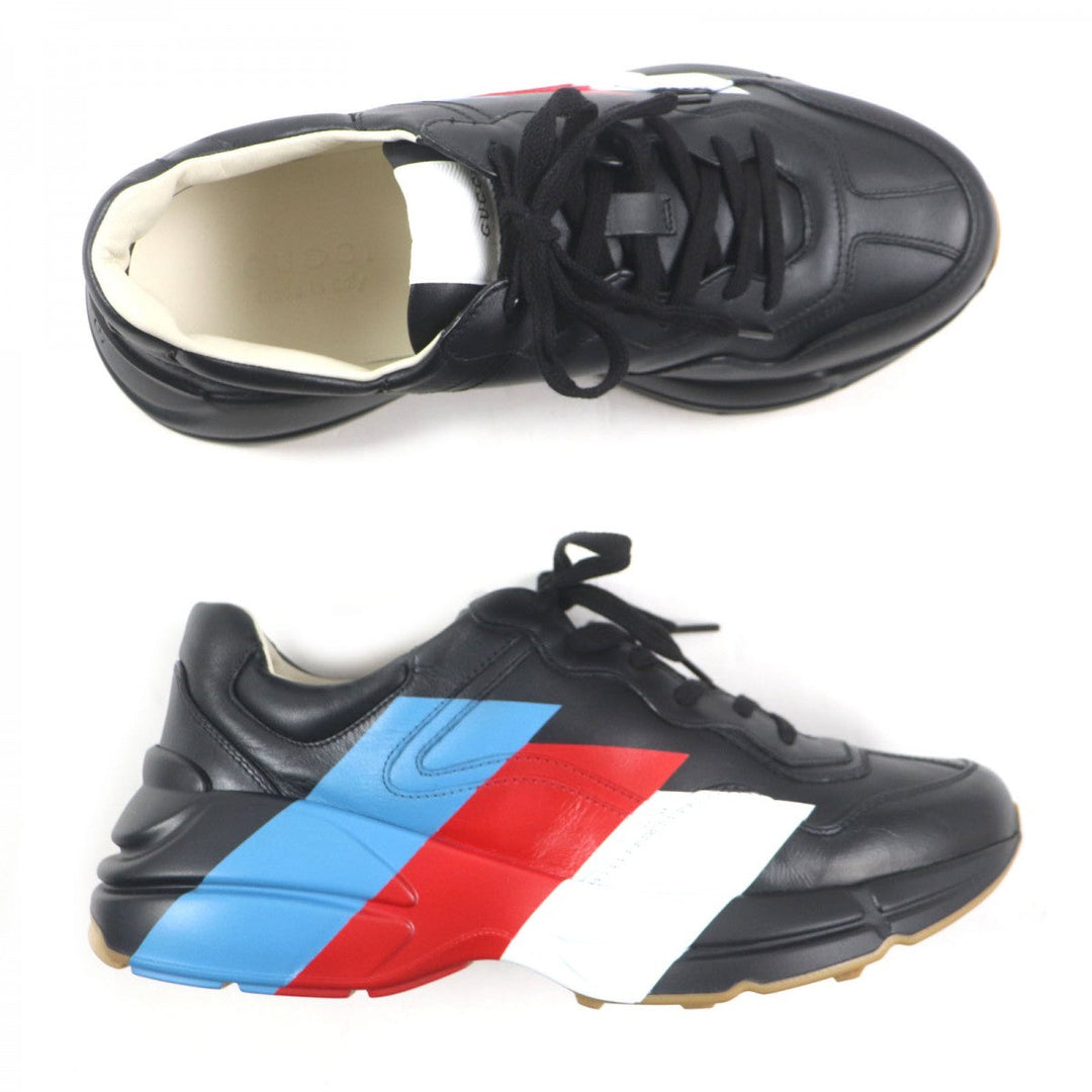 GUCCI sneakers 523535 leather black Rhyton 8