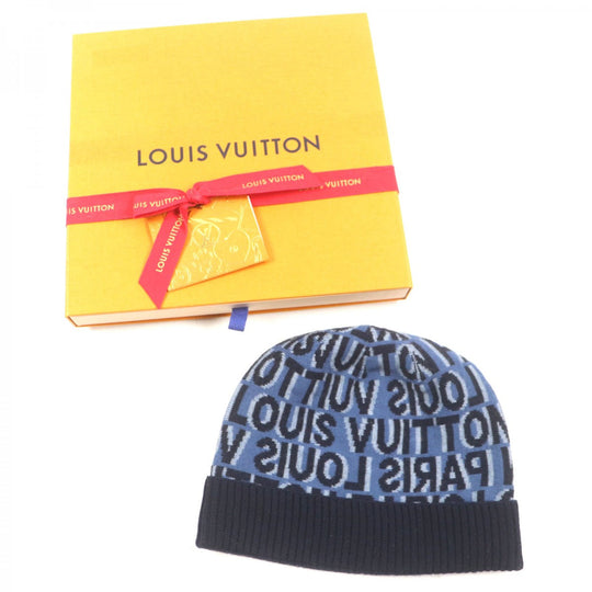 LOUIS VUITTON Knit cap M70538 Main: 100% wool blue Blue Claire Bonnet mens Used Authentic