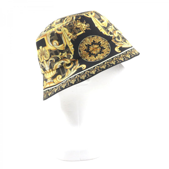 FENDACE  hat FXQ698 Main: 100% silk Black Yellow Brown mens M Used Authentic