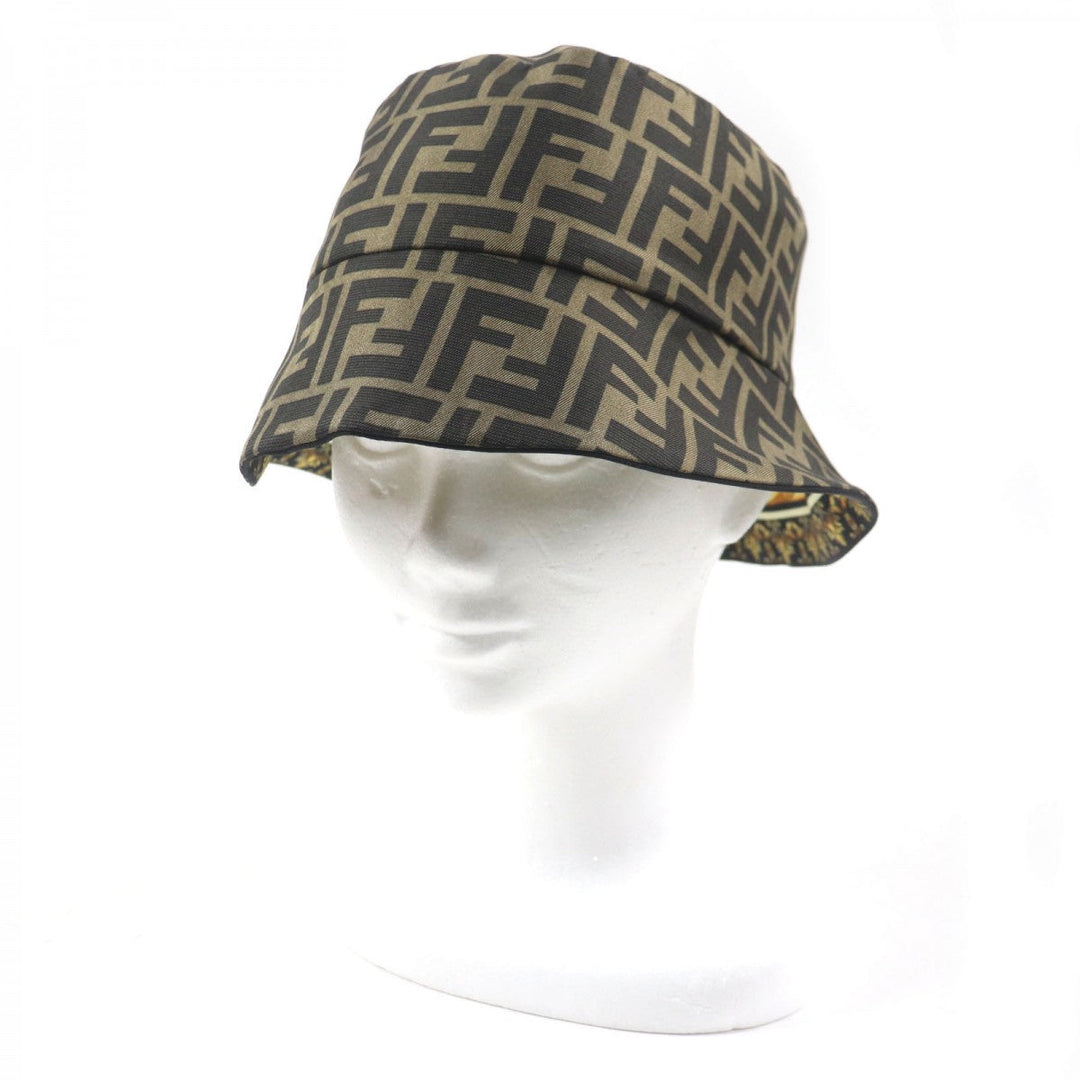FENDACE  hat FXQ698 Main: 100% silk Black Yellow Brown mens M Used Authentic