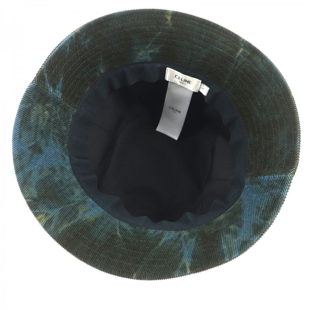 CELINE hat 2AU5B214Q Main: 100% cotton, Lining: 65% polyester, Lining: 35% cotton green mens L Used Authentic