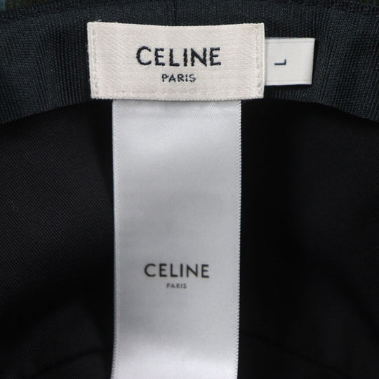 CELINE hat 2AU5B214Q Main: 100% cotton, Lining: 65% polyester, Lining: 35% cotton green mens L Used Authentic