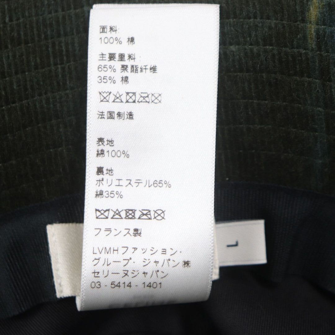 CELINE hat 2AU5B214Q Main: 100% cotton, Lining: 65% polyester, Lining: 35% cotton green mens L Used Authentic
