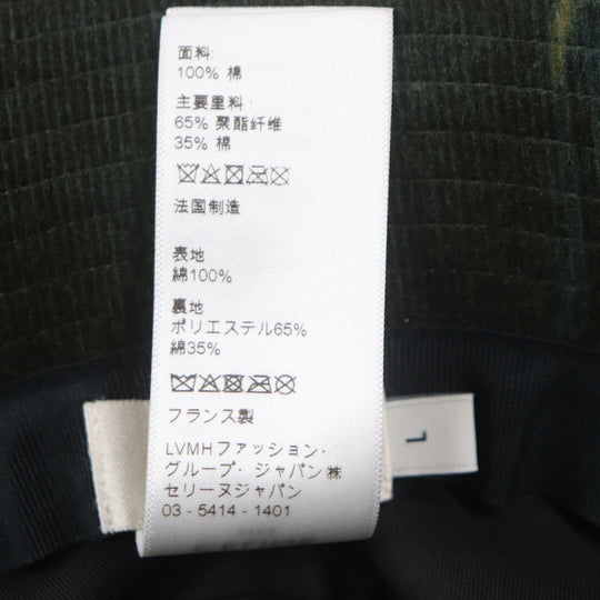 CELINE hat 2AU5B214Q Main: 100% cotton, Lining: 65% polyester, Lining: 35% cotton green mens L Used Authentic