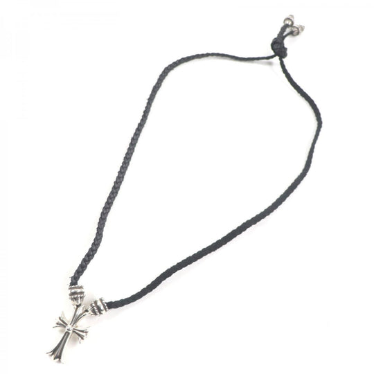 CHROME HEARTS Necklace SV925 Silver black Small CH Cross Pendant Crimp