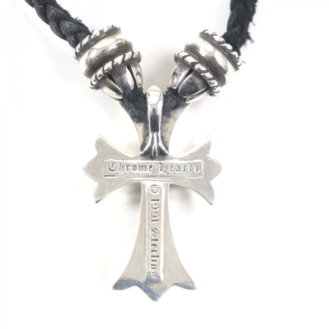 CHROME HEARTS Necklace SV925 Silver black Small CH Cross Pendant Crimp